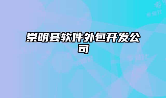 崇明縣軟件外包開發(fā)公司
