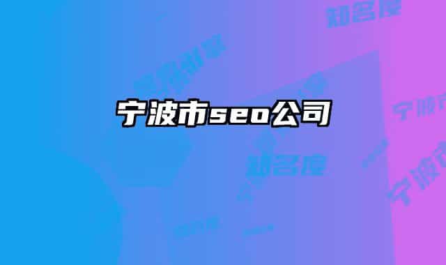 寧波市seo公司