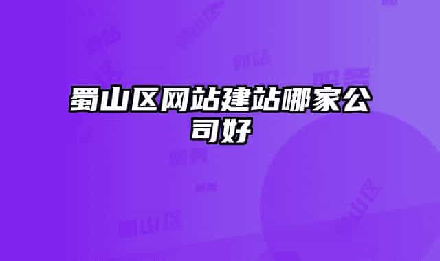蜀山區(qū)網(wǎng)站建站哪家公司好
