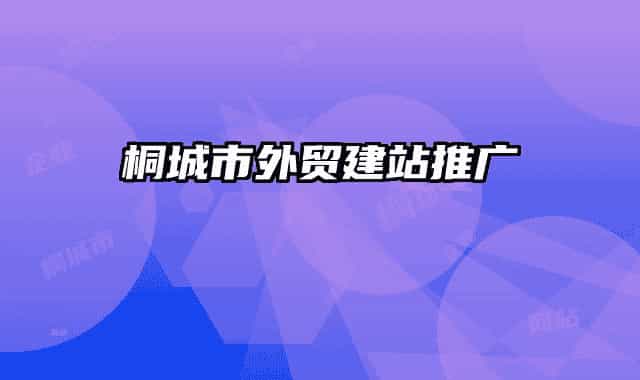 桐城市外貿(mào)建站推廣