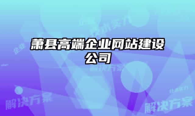 蕭縣高端企業(yè)網(wǎng)站建設(shè)公司