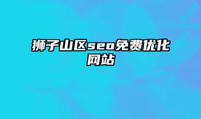 獅子山區(qū)seo免費優(yōu)化網(wǎng)站
