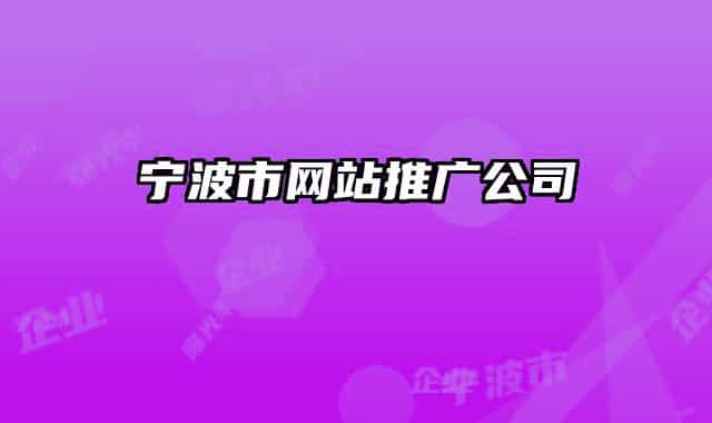 寧波市網(wǎng)站推廣公司