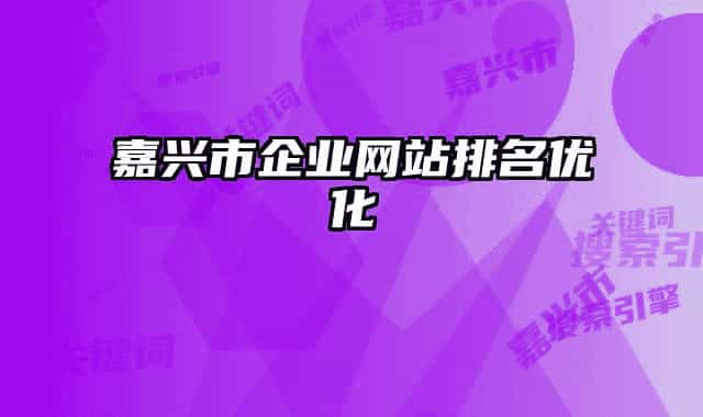 嘉興市企業(yè)網(wǎng)站排名優(yōu)化