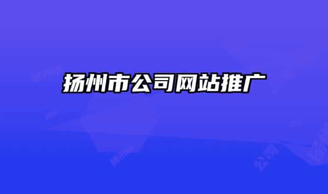 揚(yáng)州市公司網(wǎng)站推廣