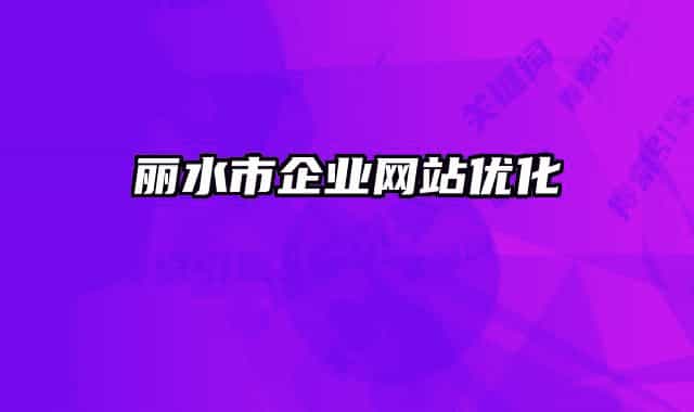 麗水市企業(yè)網(wǎng)站優(yōu)化