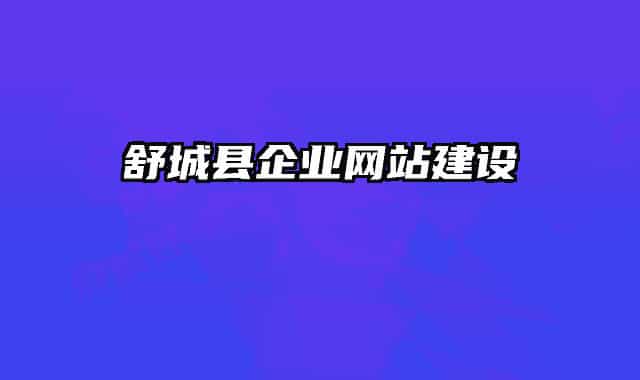 舒城縣企業(yè)網(wǎng)站建設
