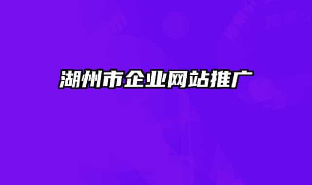 湖州市企業(yè)網(wǎng)站推廣