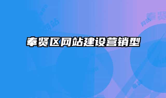 奉賢區(qū)網(wǎng)站建設(shè)營銷型