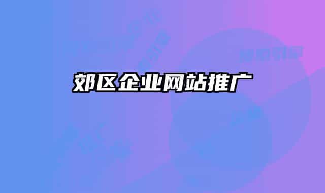 郊區(qū)企業(yè)網(wǎng)站推廣