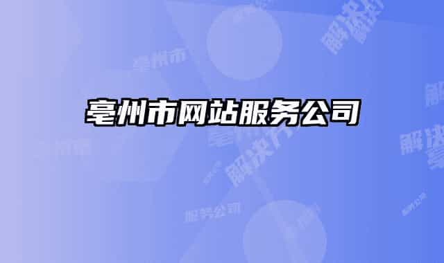 亳州市網(wǎng)站服務(wù)公司