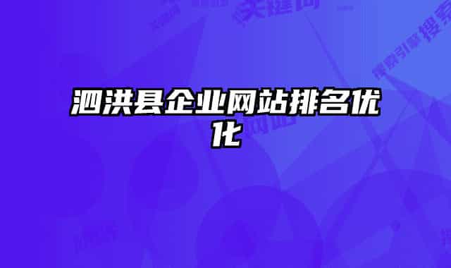 泗洪縣企業(yè)網站排名優(yōu)化