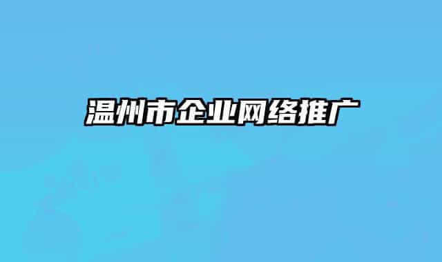 溫州市企業(yè)網(wǎng)絡(luò)推廣