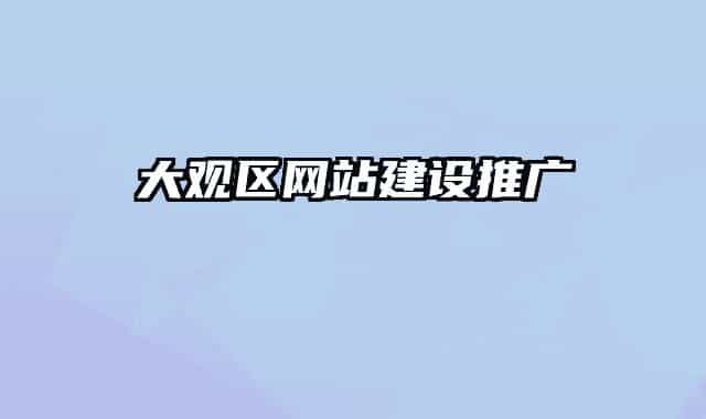 大觀區(qū)網(wǎng)站建設推廣