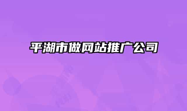平湖市做網(wǎng)站推廣公司
