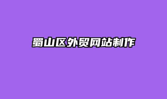 蜀山區(qū)外貿(mào)網(wǎng)站制作