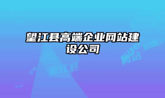 望江縣高端企業(yè)網(wǎng)站建設公司