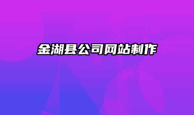 金湖縣公司網(wǎng)站制作