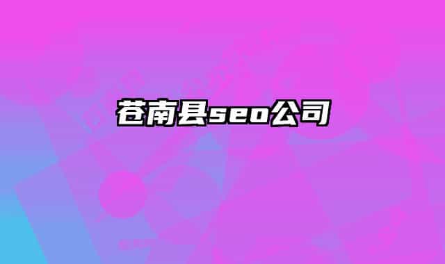 蒼南縣seo公司