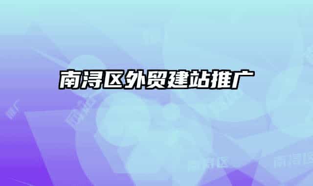南潯區(qū)外貿(mào)建站推廣