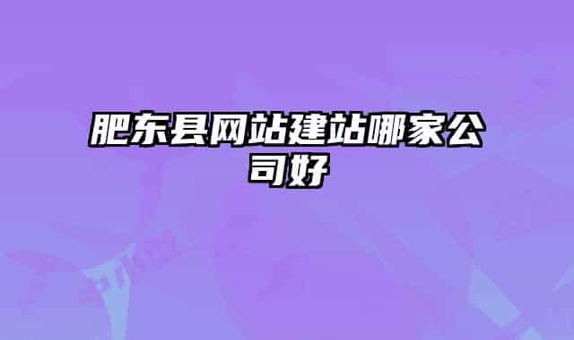 肥東縣網(wǎng)站建站哪家公司好