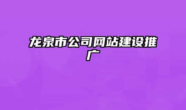龍泉市公司網(wǎng)站建設(shè)推廣