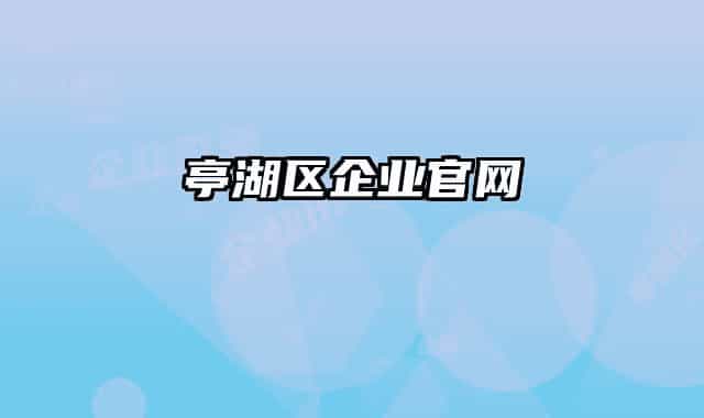 亭湖區(qū)企業(yè)官網(wǎng)