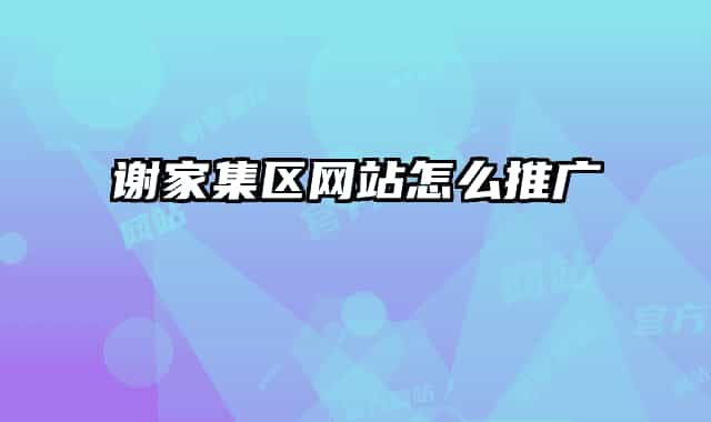 謝家集區(qū)網(wǎng)站怎么推廣