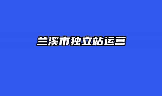蘭溪市獨立站運營