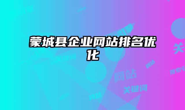 蒙城縣企業(yè)網(wǎng)站排名優(yōu)化