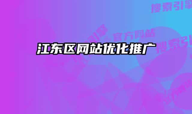 江東區(qū)網(wǎng)站優(yōu)化推廣