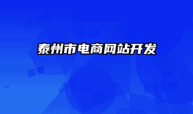 泰州市電商網站開發(fā)