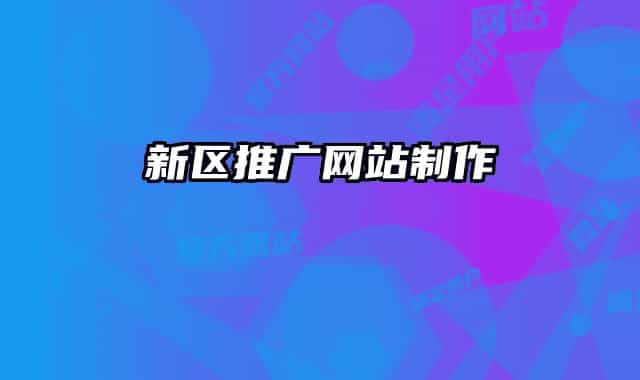 新區(qū)推廣網(wǎng)站制作