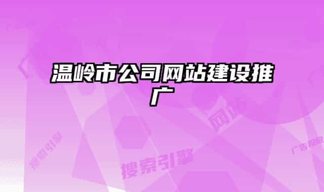 溫嶺市公司網(wǎng)站建設(shè)推廣