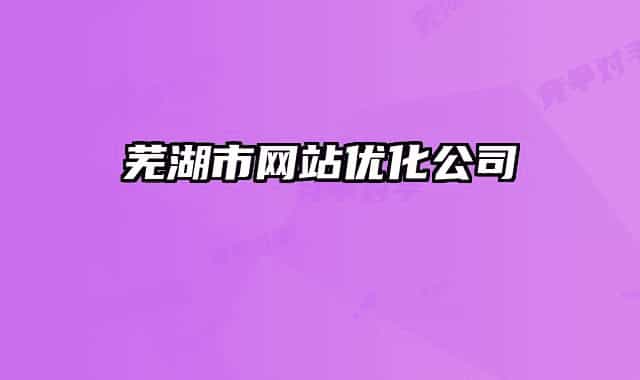 蕪湖市網(wǎng)站優(yōu)化公司