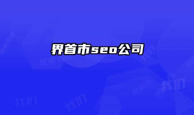 界首市seo公司