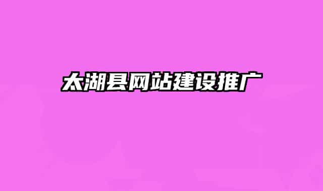 太湖縣網(wǎng)站建設(shè)推廣
