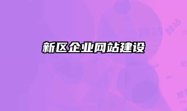 新區(qū)企業(yè)網(wǎng)站建設(shè)