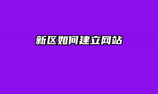 新區(qū)如何建立網(wǎng)站